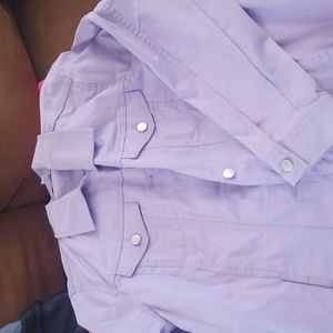 $13 add on - lavender jean jacket stretch nwot